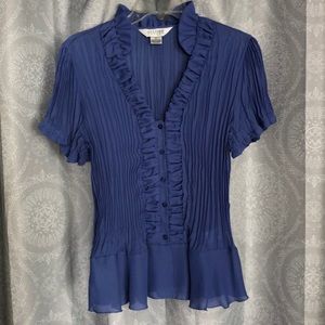 Like new Allison Taylor blouse. Beautiful blue and sheer. Size XL